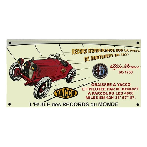 Plaque émaillée yacco alfa - plaque, :