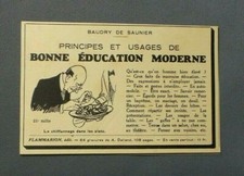 PUBLICITE ANCIENE ADVERT CLIPPING 28419 ECOLE BAUDRY DE SAUNIER BONNE EDUCATION 