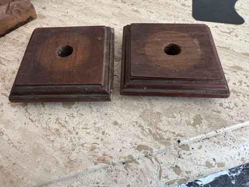 Paire frontons bois chêne xix - bois,