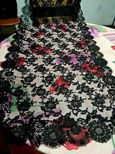 mantille 1900 dentelle  noire fleurs xixe 