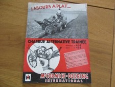 FEUILLET PUB CHARRUE ALTERNATIVE TRAINEE  MC CORMICK 1950 MACHINE AGRICOLE 