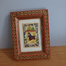 petit cadre miniature orientale décor cavalier