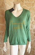 Tee shirt vert "Mademoiselle Pipelette" neuf Lacomy taille unique (sm3)