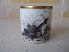 ancienne tasse porcelaine dagoty ? limoges ? scène chasse chien