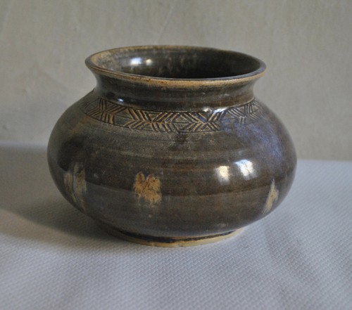 Vase céramique grès signé - grès,