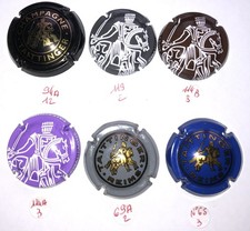 Lot de 6 capsules de champagne TAITTINGER dont 1 Jéroboam