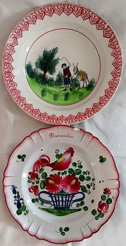 Lot deux assiettes faïence - lot,