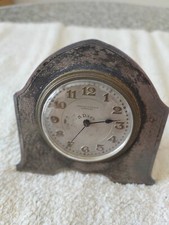 pendule horloge de bureau, suisse, argent 8 jours