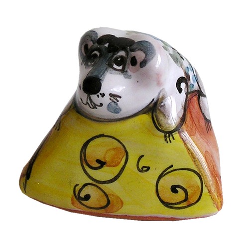 Sourie figurine en majolique - figurine,