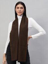 Écharpe En Cachemire 100% Fait Main Tissée Pour Femmes Plaid Laine Marron