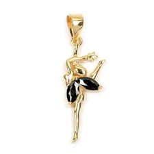 Pendentif "danseuse serti CZ