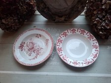 2 Assiettes creuses roses fontanges et boch et frères
