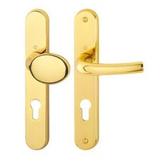 Poignées palière/béquille sur plaques clé I - laiton poli - Tokyo HOPPE