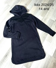 Ikks  14 ANS FILLE : robe A Capuche Bleu Marine Hiver  24/25 TBE