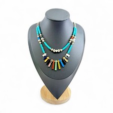 Collier Amérindien Navajo – 13 Pierres Semi précieuses - Double rang - Vintage