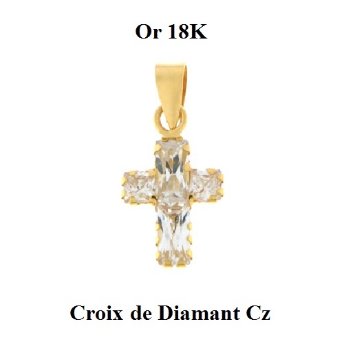 Pendentif croix diamant - croix, cz