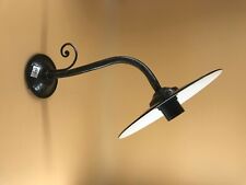 Lampe Réverbère Murale pour Extérieur Fer Forgé Avec Plat Émaillé 2400