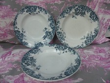 3 Assiettes faïence Moulin des Loups & Hamage Marie-Louise (Sarreguemines Creil)