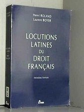 Locutions Latines Du Droit Francais. 3eme Edition [Paperback] [Sep 01, 1993] Rol