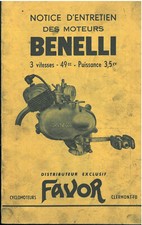 Manuel Moteur BENELLI cyclo 49cc FAVOR EOLE 3 Vitesses Notice Entretien Français