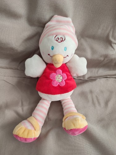 Doudou canard poule blanche