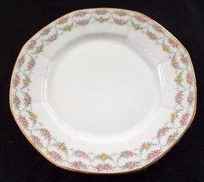 Ancien Jean Pouyat Limoges Porcelaine Double Roses Festons POY407 18.7cmd Launch