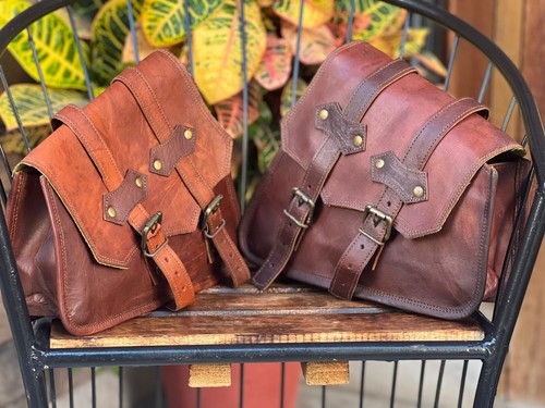 Moto vintage cuir chèvre - cuir, de