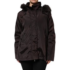 Veste Marron À Capuche Avec