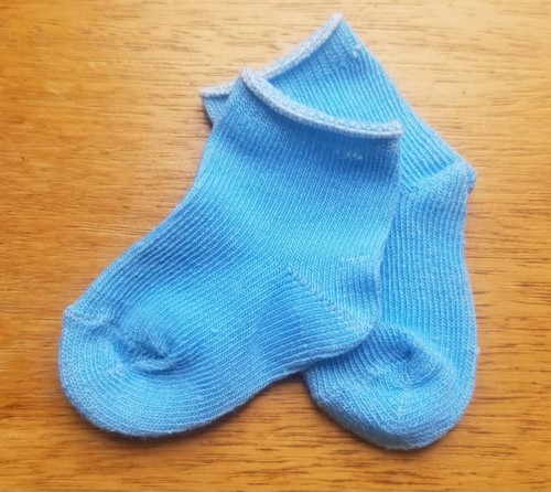 Chaussettes bleu poupon bébé - bleu,