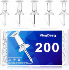 200 Pcs Clear Push Pins Tacks