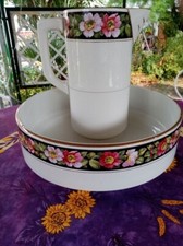 Service de Toilette Broc Cuvette Saint Amand Sté Amandinoise Décor Floral Coloré