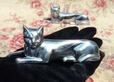 ANCIEN PORTE COUTEAUX ANIMALIER "chat" MÉTAL CHROMÉ ART DÉCO, Vendu à l'unité!