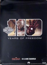 IRON MAN 3 - HARLEY DAVIDSON MOTO / ROBERT DOWNEY JR - ORIGINAL US MOVIE POSTER