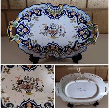 PLAT FAÏENCE VINTAGE DÉCOR