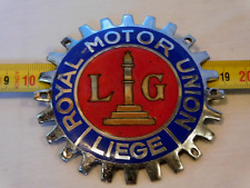 ROYAL MOTOR UNION  / LIEGE  / PLAQUE RADIATEUR-CALANDRE  / PARFAIT ETAT