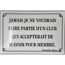 Plaque émaillée humoristique
