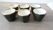 Très anciennes tasses de bistrot de Paris tasses vertes liseré or lourdes  # 15