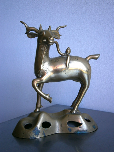 Statue cerf laiton - statue,