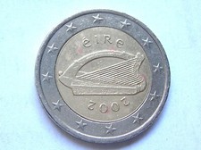 PIECE MONNAIE 2 Euros Eire Irlande  2002 Harpe Celtique Fautée(nombre de cordes)