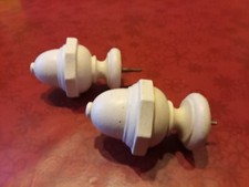 Ancienne Paire Embouts en Bois pour Tringle à Rideaux