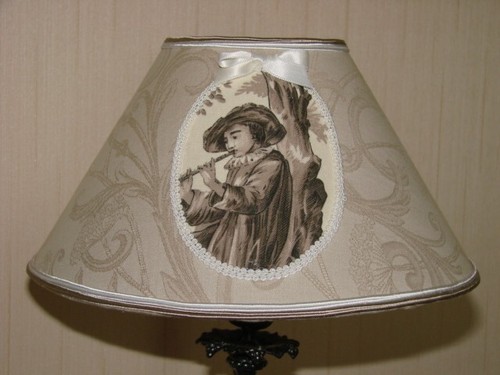 Abat jour toile ancienne - toile,