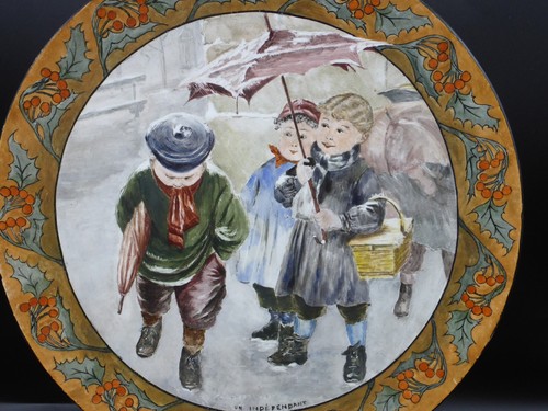 Grand plat ancien - en, faïence