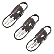 3 x Câble guitare Jack à Jack mono 6,35mm / Instrument / Câble patch / 1m Noir