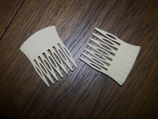 Lot 4 Peignes cheveux à chignon Plastique Ancien Vintage Années 50 Collection