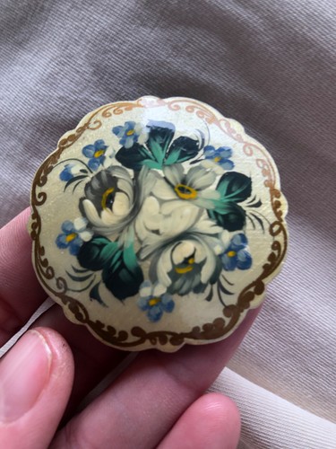 Broche vintage peinte - broche,