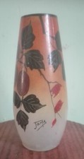 vase en verre peint signé joma