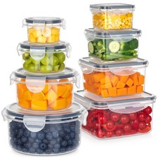 Boîte Alimentaire Hermétique Lot 8 Plastique Transparent Silicone Sans BPA