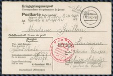 WW2 - Correspondance prisonnier français du STALAG XIII-A pour la SUISSE - 1942