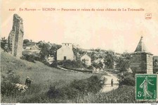 71 - Uchon - Panorama et ruines du vieux château de La Trémouille - Animée - CPA