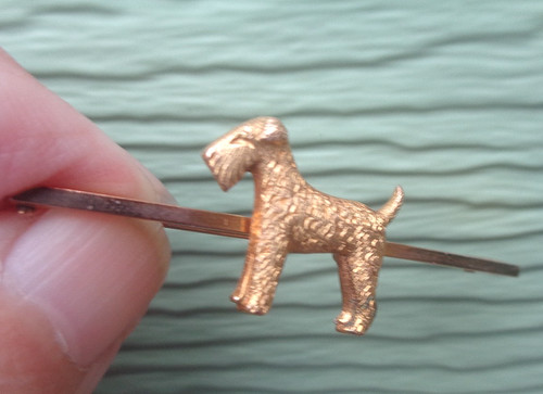 Broche airedale terrier - broche, or